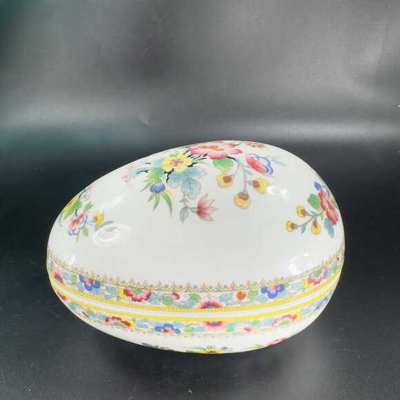 COALPORT MING ROSE Egg Shape Bone China Trinket Box England Floral Pattern VTG - Picture 16 of 16